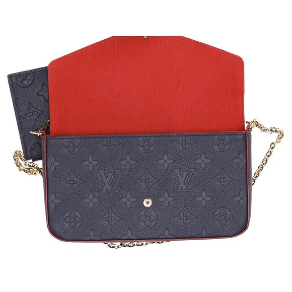 Louis Vuitton Pouchette Felice Monogram Empreinte Wallet Crossbody Marine Rouge - Picture 5 of 5